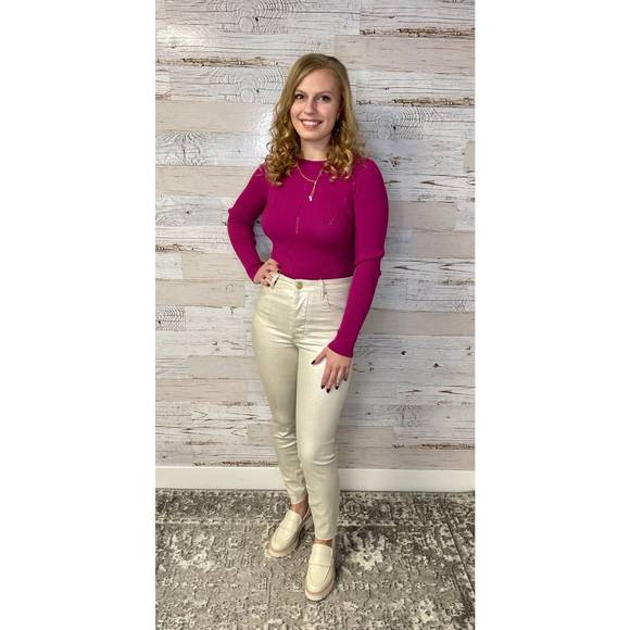 NEW KUT FROM THE KLOTH sparkle pants in champagne - Picture 3 of 3